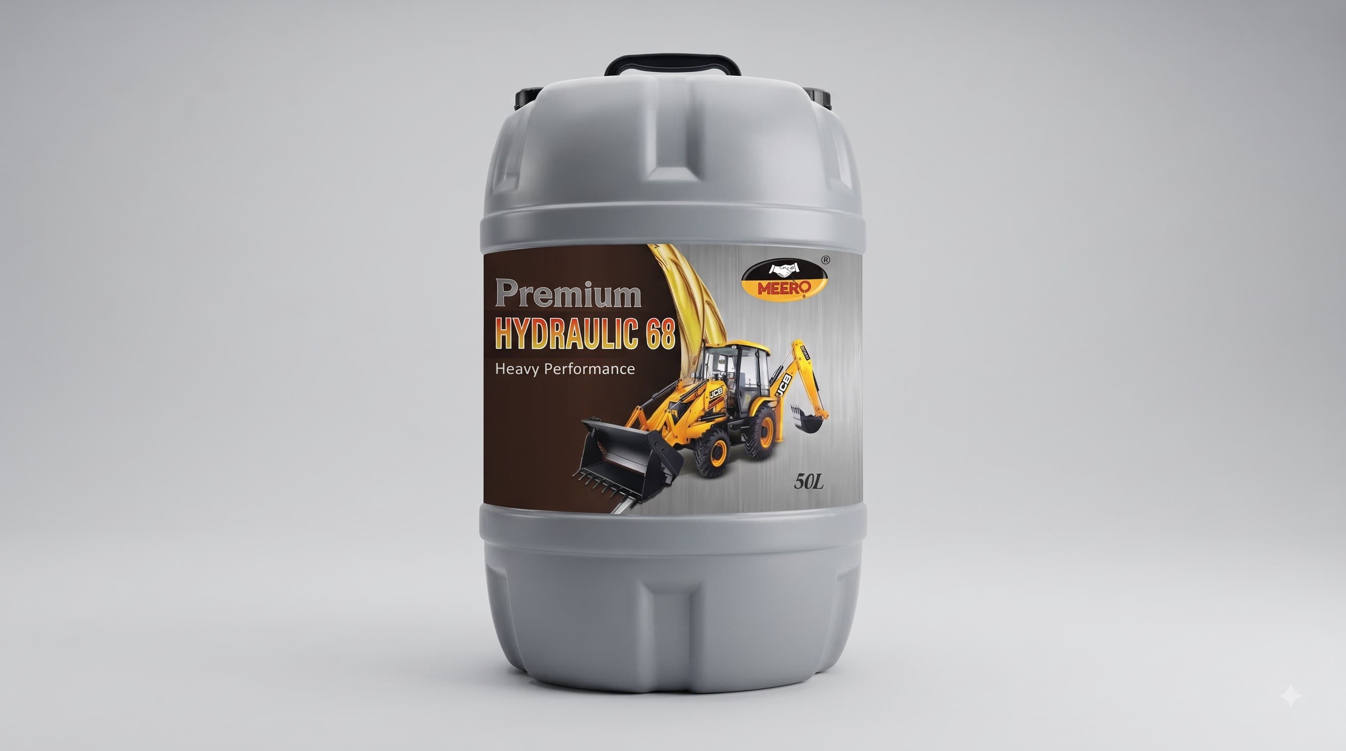 Same MEERO Premium Hydraulic 68 in a 50 L drum, for higher-volume top-ups.
